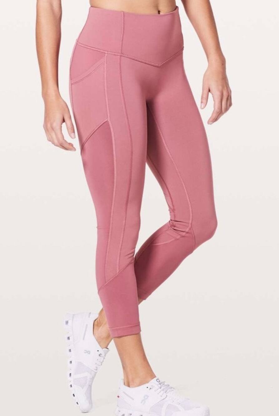 Lululemon Pace Rival Crop Leggings Size 6‎ Pink SideAll The Right Places